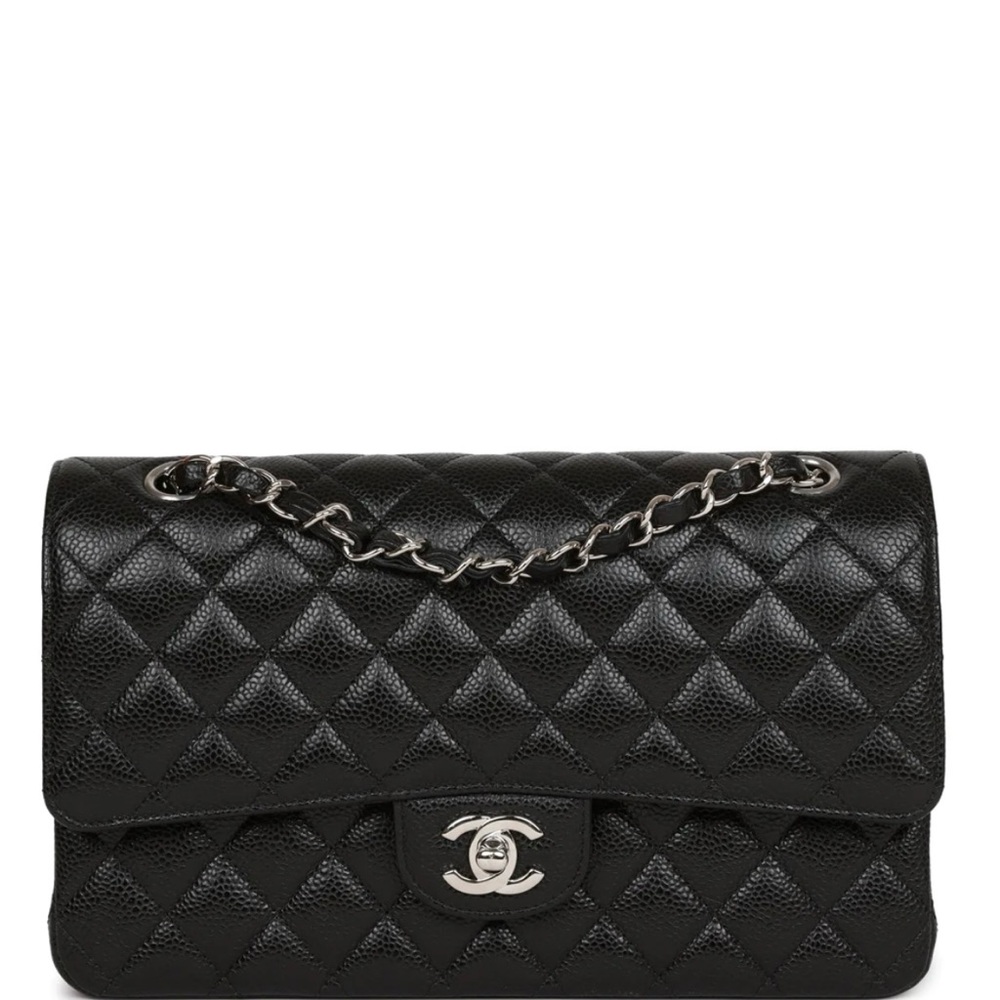 NWT CHANEL Classic 11.12 Double Flap Medium Bag Black Caviar Leather